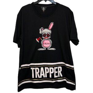 Imperious New York mens Bunny Rabbit with Axe Trapper T-Shirt Black size XL